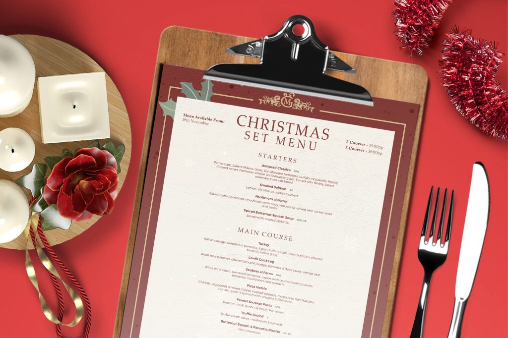 Marzano York Christmas set menu